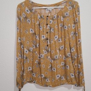 Luck Brand Floral Long Sleeve Top